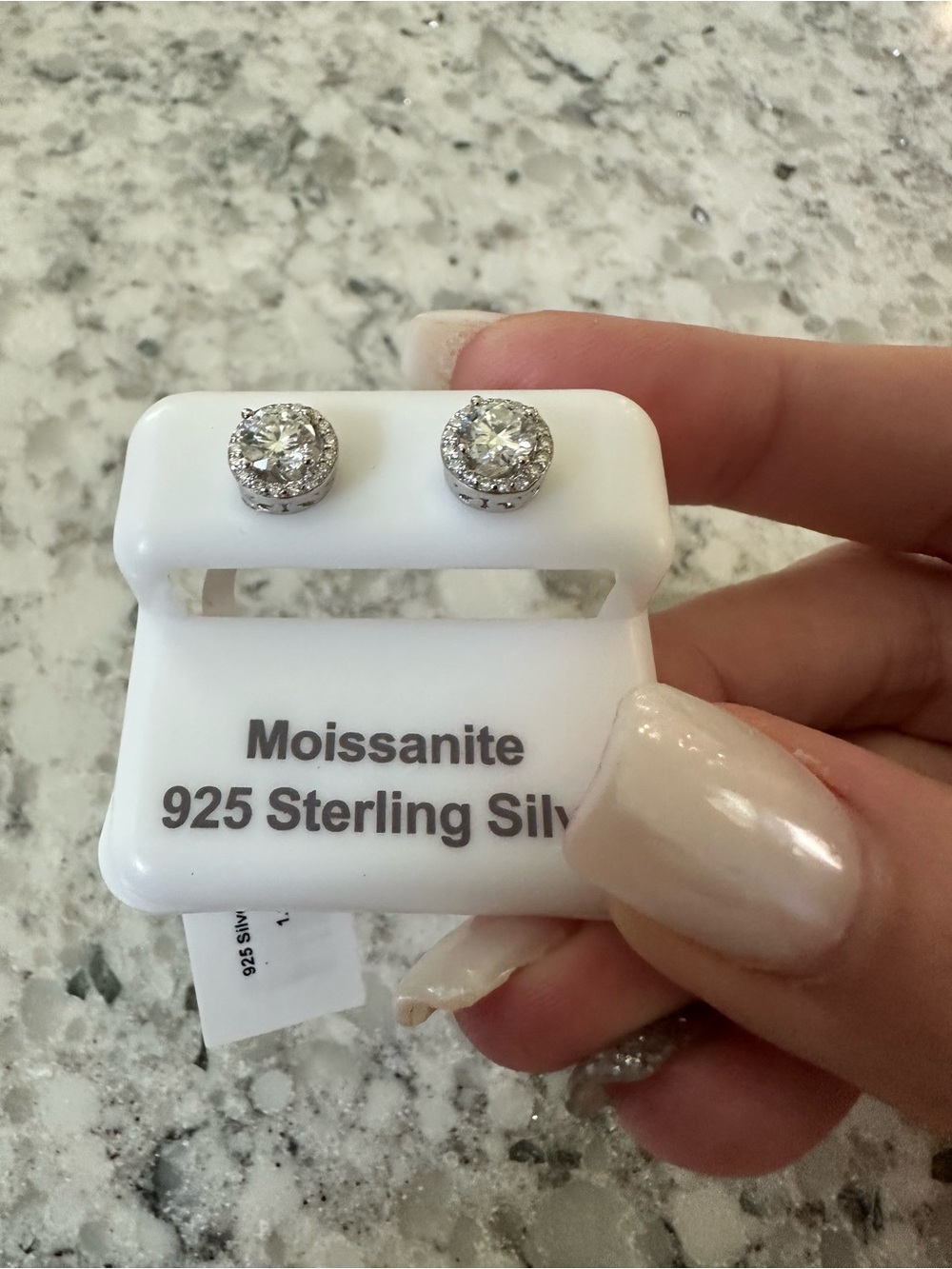 Moissanite 1.16 ct in 925 Sterling Silver Round Halo Stud Earrings